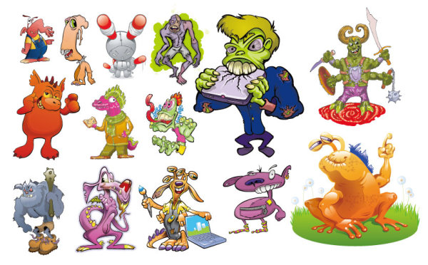 怪物们矢量素材