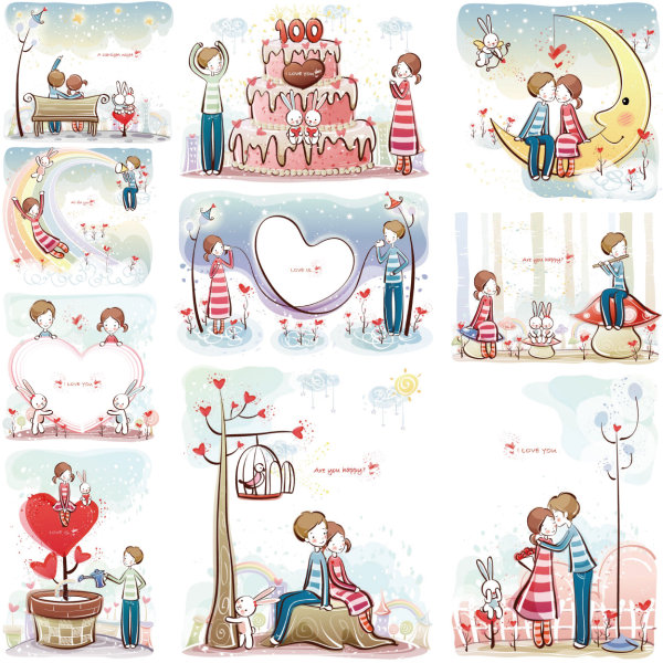 愛小情侶矢量素材31-40