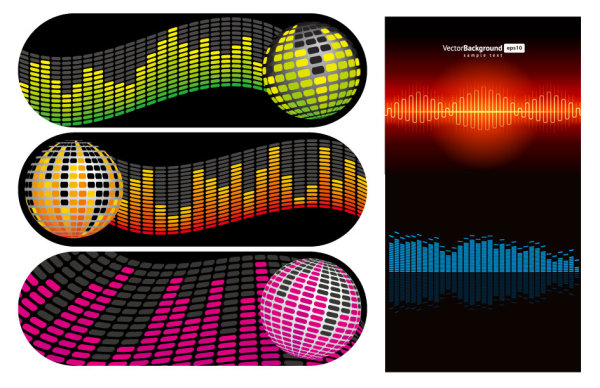 动感音乐背景矢量素材