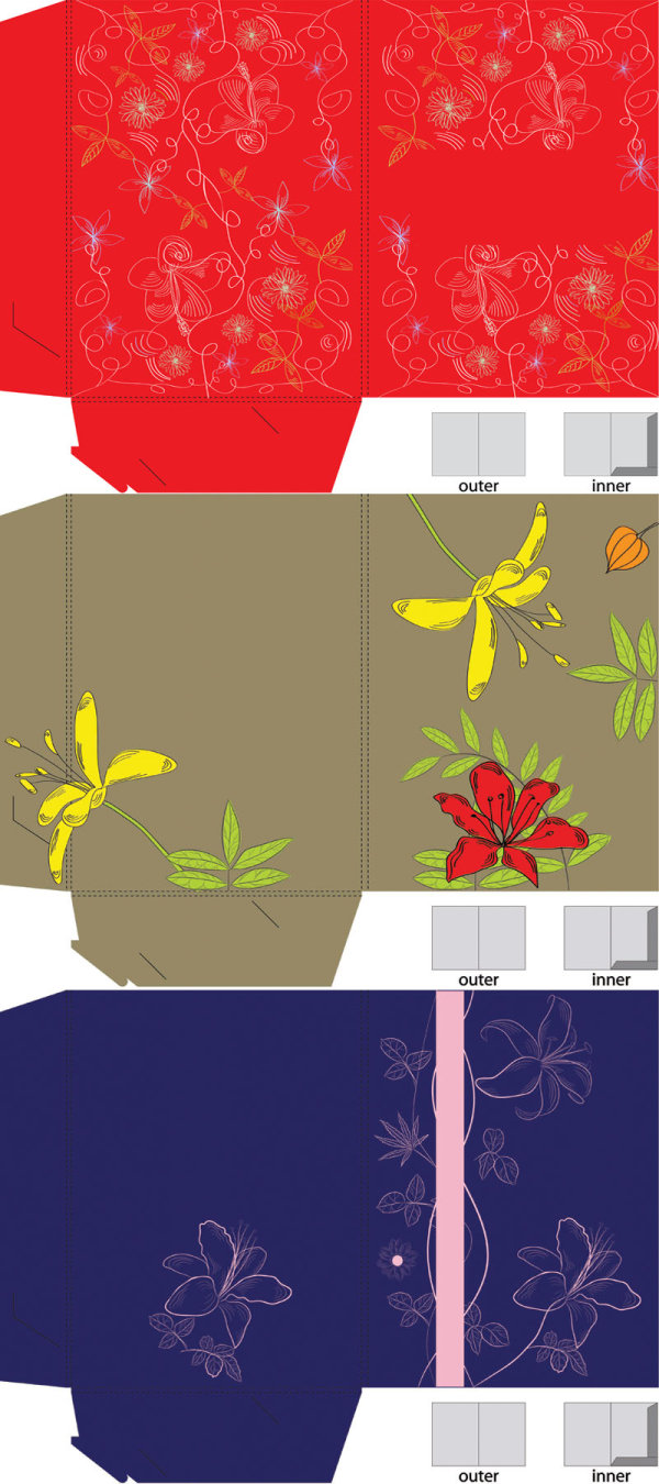 礼品盒平面解析图&mdash;&mdash;矢量素材