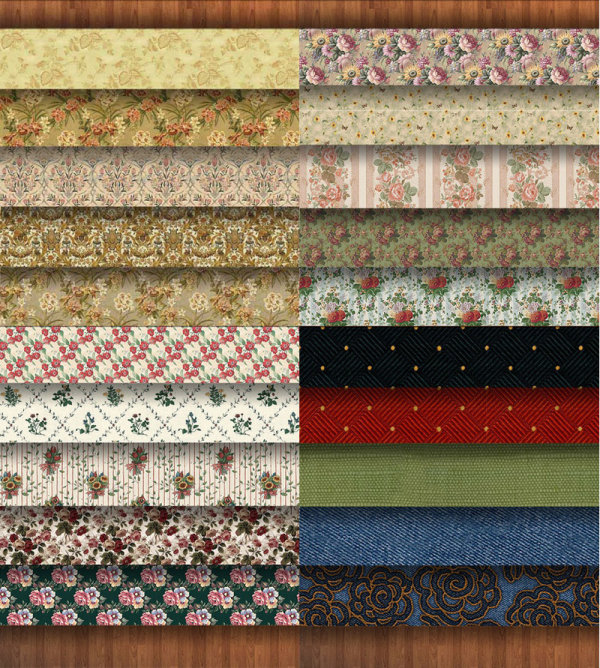 Photoshop平铺素材之复古花纹20款