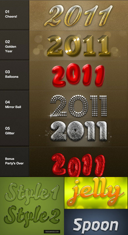 多款特效字ps样式（含psd素材）