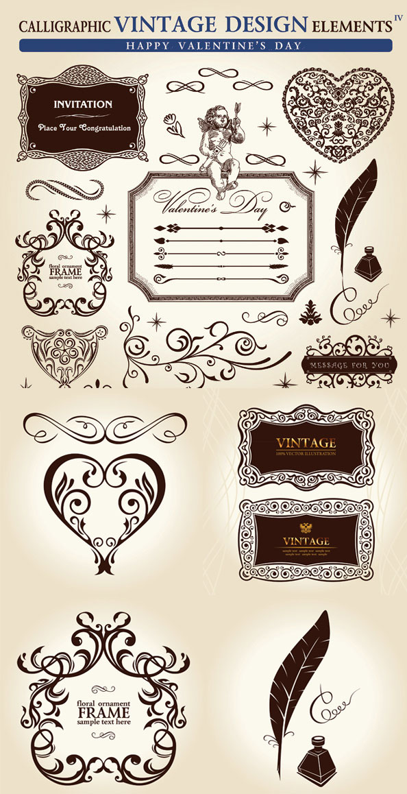 欧式古典花纹矢量素材