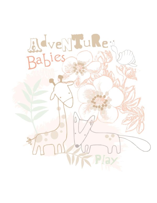 可爱长颈鹿背景矢量素材