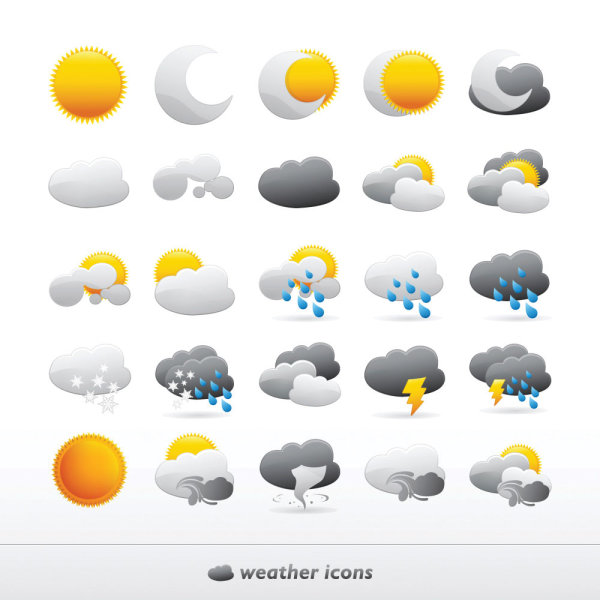 精美天气图标01&mdash;&mdash;矢量素材