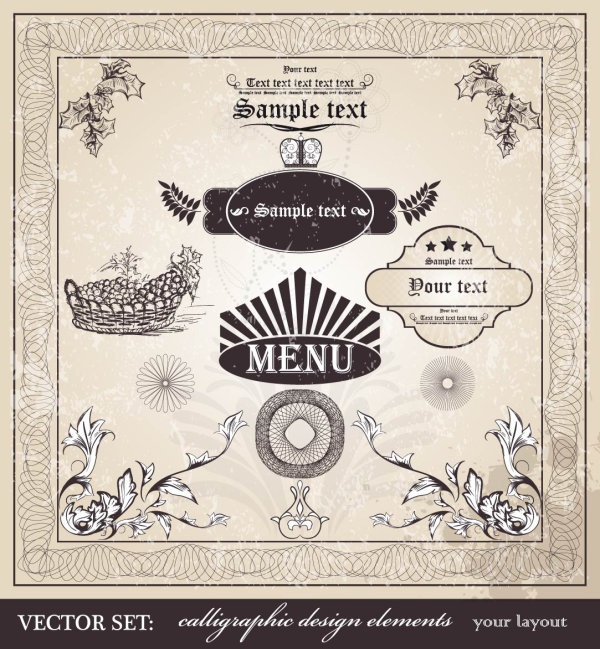 欧式经典花纹花边01&mdash;&mdash;矢量素材