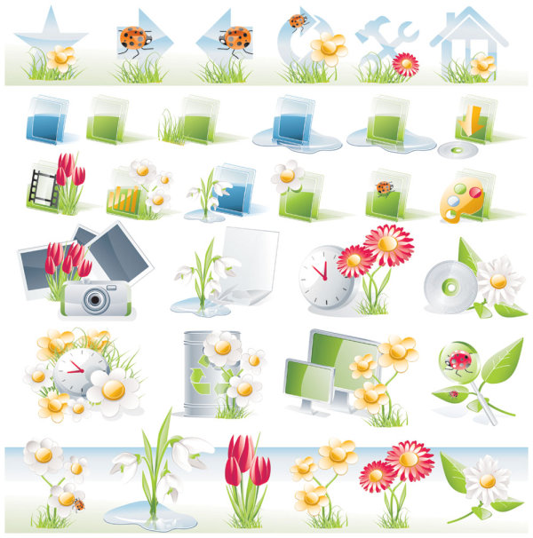 精美花纹图标01&mdash;&mdash;矢量素材