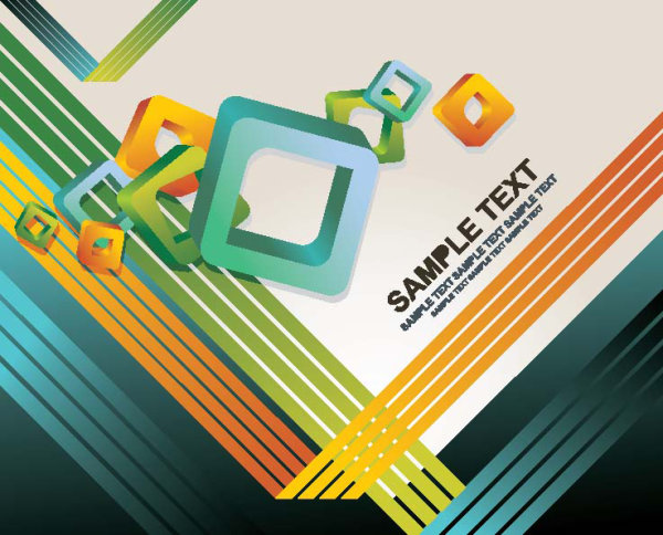 时尚立体几何形背景矢量素材