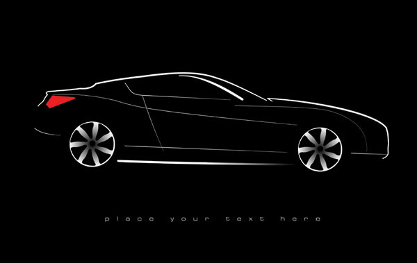 汽车侧面轮廓矢量素材-2