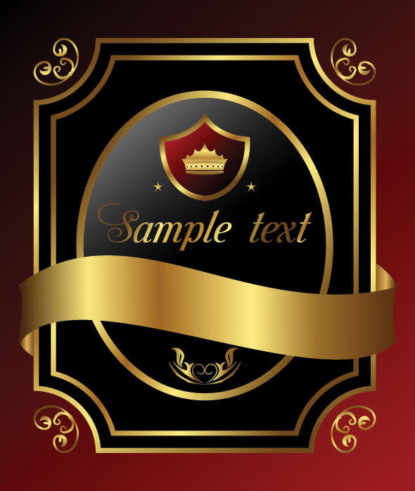 欧式花纹瓶贴02——矢量素材