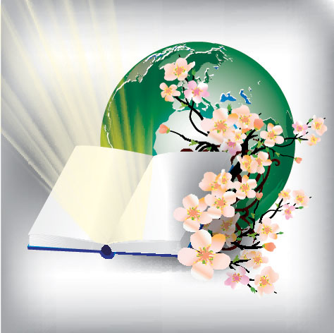 笔记本与地球&mdash;&mdash;矢量素材