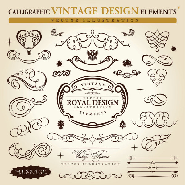 欧式花纹花边元素01——矢量素材