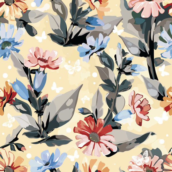 绚丽花纹背景02——矢量素材