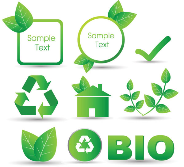 精美绿色标签03——矢量素材