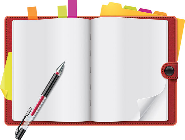 漂亮记事本矢量素材-2
