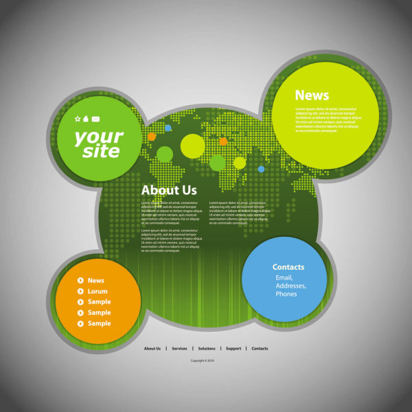 圆形网页模板05——矢量素材