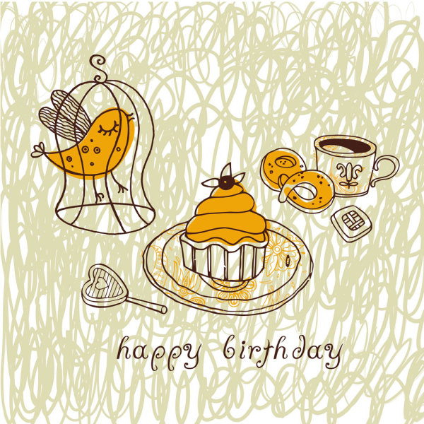 手绘卡通线稿图案03——矢量素材