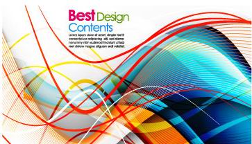 炫彩动感条纹背景矢量素材-3