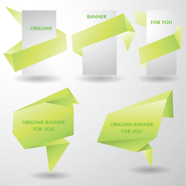 色彩丰富的折纸装饰图形矢量素材-4