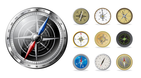 各式指南针&mdash;&mdash;矢量素材