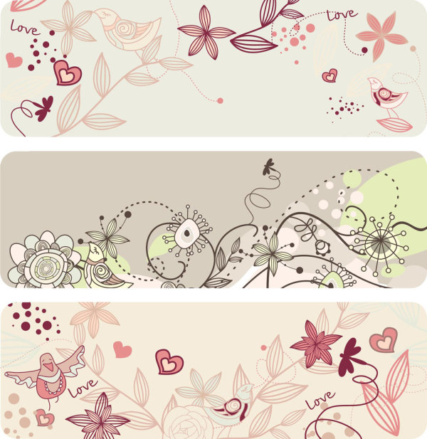 The elegant lines of floral patterns - vector