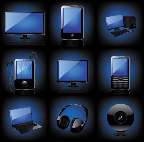 A blue technology product icon 03 - vector material