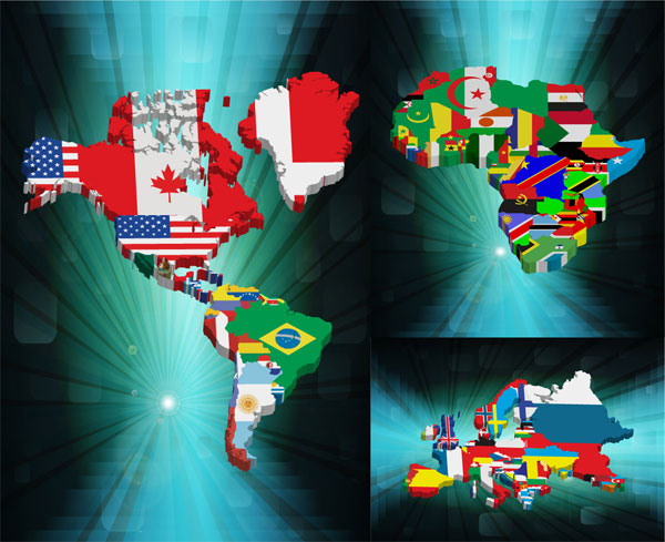 立体地图矢量素材