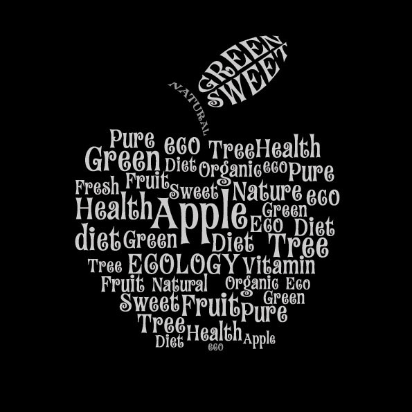 文字组成的苹果矢量素材