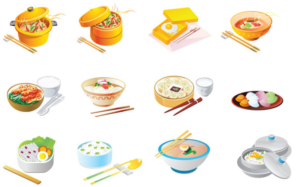Cartoon food icons - vector material