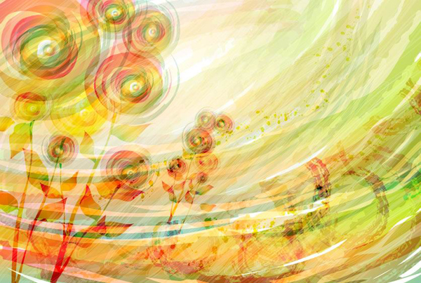 浪漫花卉花纹设计背景矢量素材-2