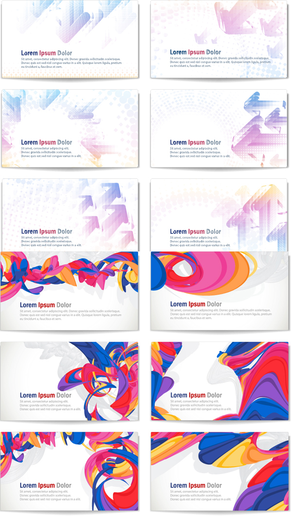 绚丽动感名片——矢量素材