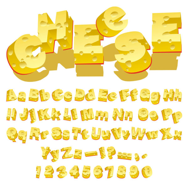 Cheese Creative letters - vector material