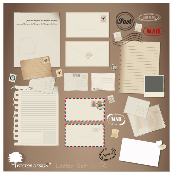 Vintage postcard 03 - vector material