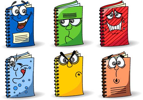 Cute cartoon image of books - vector material