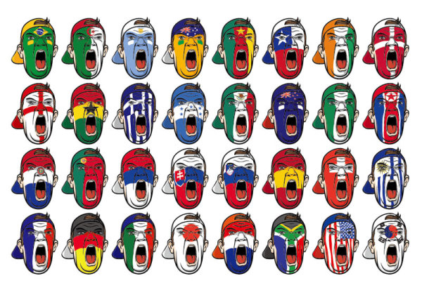 The multinational national flag graffiti - Vector