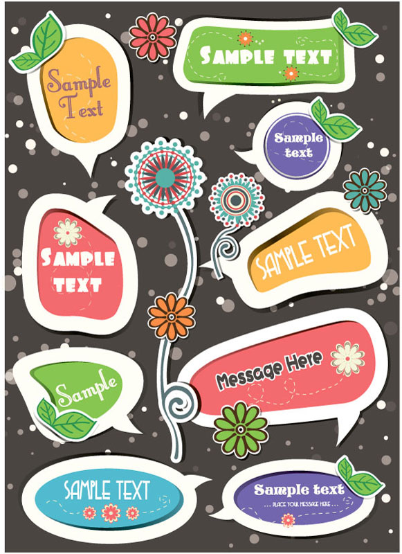 Cute dialog box 02 - vector material