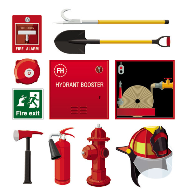 Fire-fighting equipment - vector material