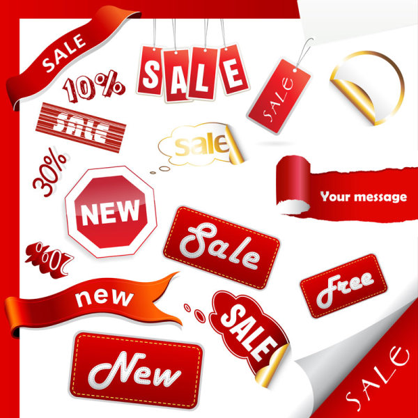 Exquisite label stickers 01 - vector material