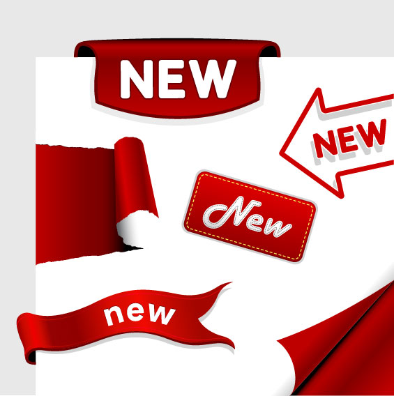 Beautiful label stickers 02 - vector material