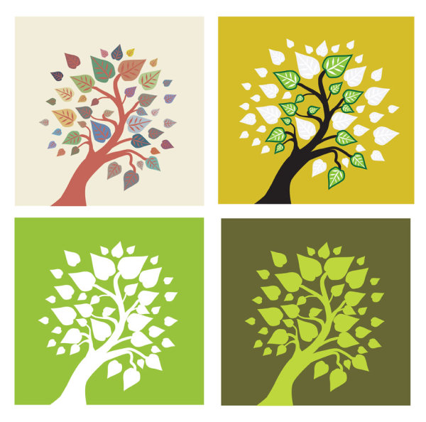 Fine branches silhouette 02 - vector material