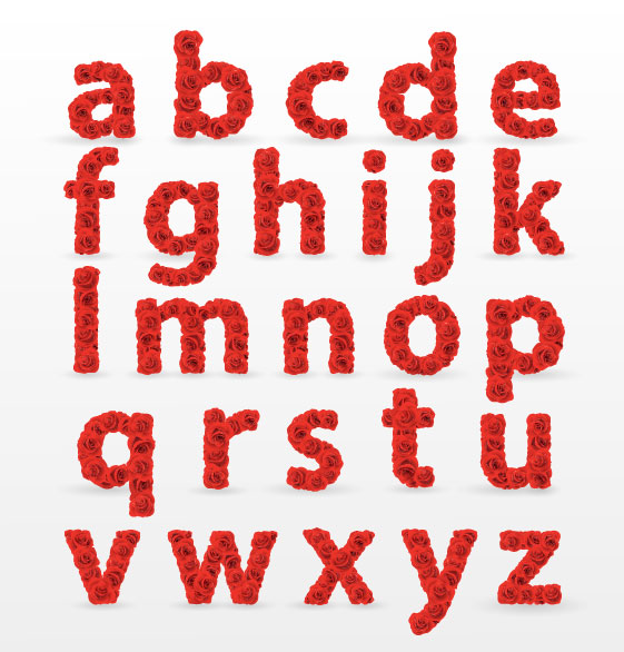 Flower font design 03 - vector material