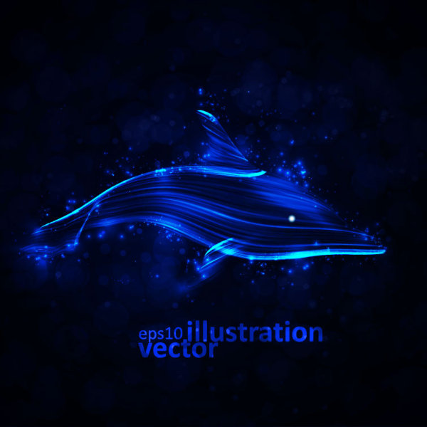 Colorful Dolphin 01 - vector material