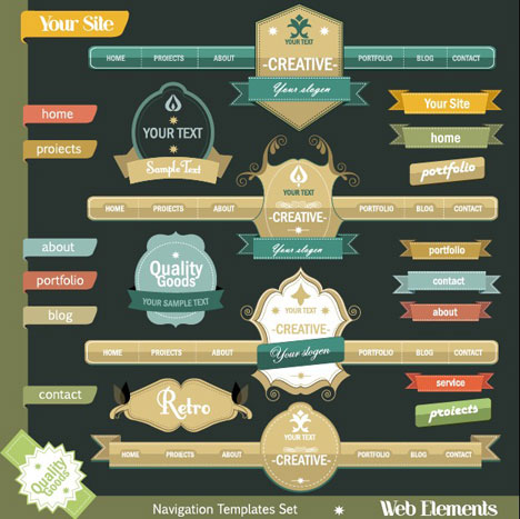 Refined navigation icon 01 - vector material