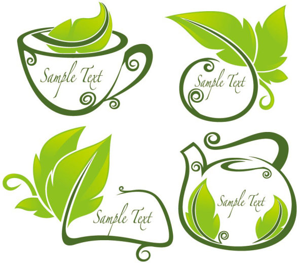 Tea silhouette pattern 01 - vector material