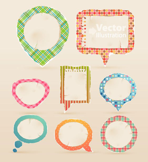 Beautifully tear marks dialog box 02 - vector material