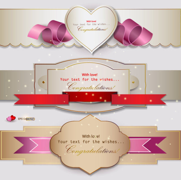 Beautifully romantic banner 01 - vector material