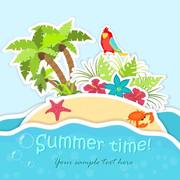 Lovely three-dimensional card 02 - vector material