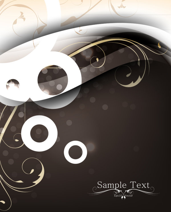 Elegant floral text template vector material