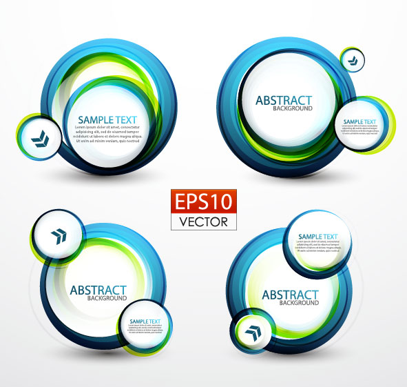 Colorful circle stickers 02 - vector material