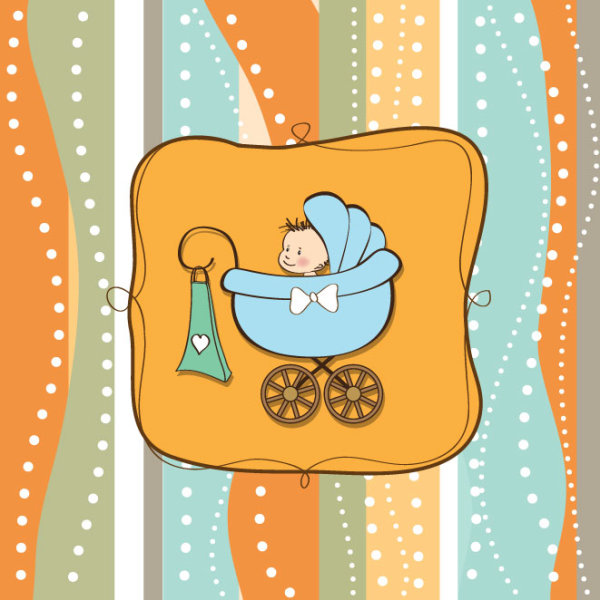 Hand-painted cartoon background 05 - vector material